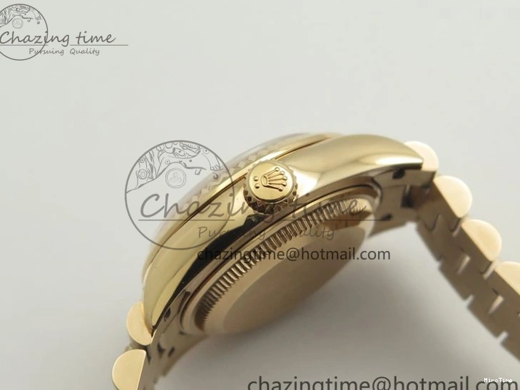 MiroTime 0412 DateJust 28mm RG BP Maker Best Edition Brown Diam Dial Fluted Bezel On RG Bracelet ETA TopPick 3441